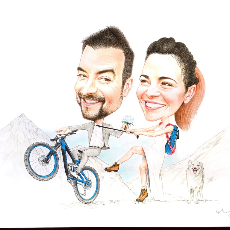 Caricatura Simpatica Tableau de Mariage personalizzato  