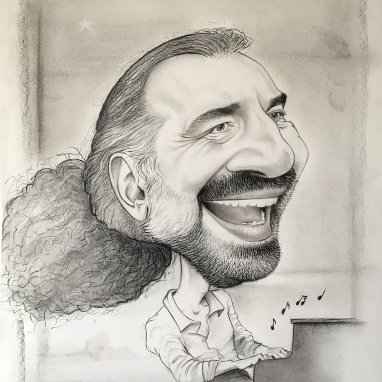 Caricatura Stefano Bollani 