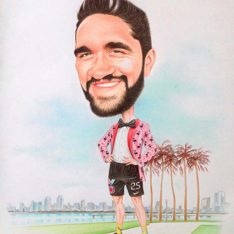 Caricatura idea regalo di compleanno