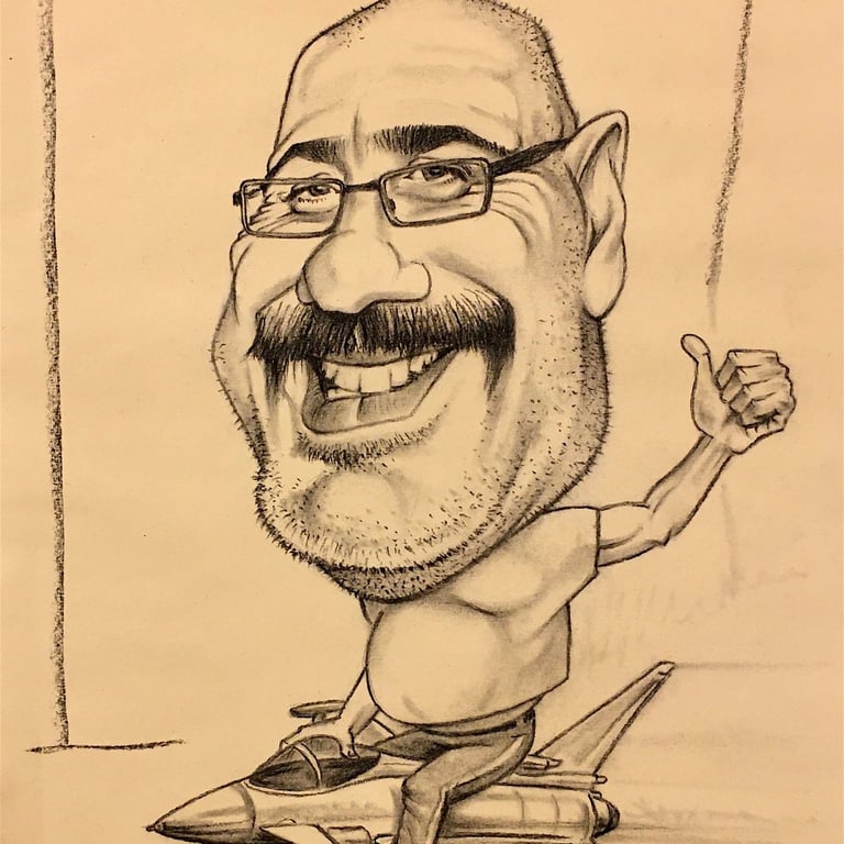 Caricatura a carboncino Idea Regalo di compleanno