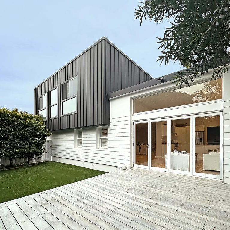 Hampton Brutalist architecture blending warm textures with geometric modernist forms in a Maroubra residence