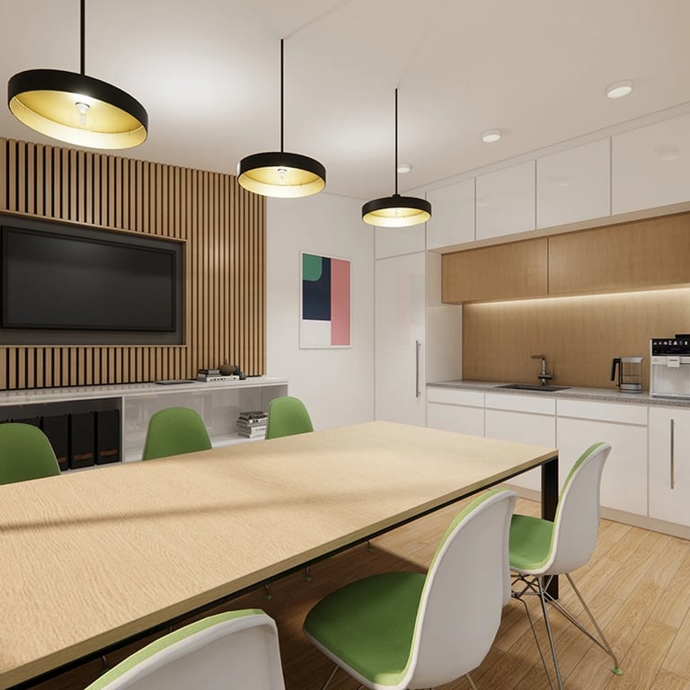 Dual purpose meeting room and kitchenette in marrickville offices