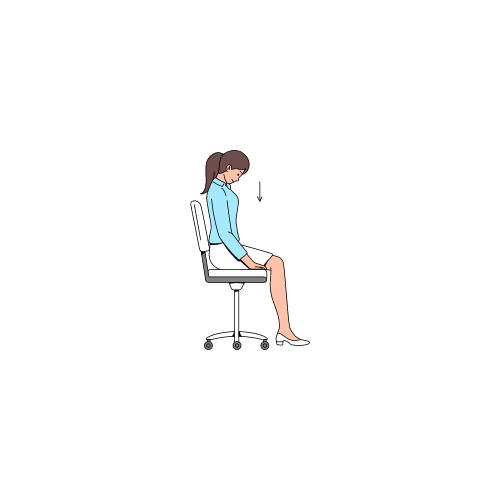 graphic of women stretching neck while sitting