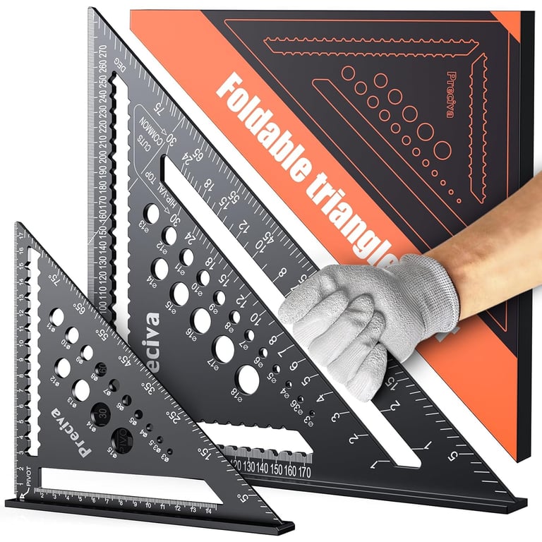 Speed Square Set, Preciva 7inch+12inch Set Square