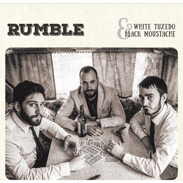 rumble white tuxedo and black moustache album