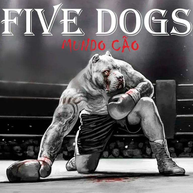 a dog with a dog in a boxing ring