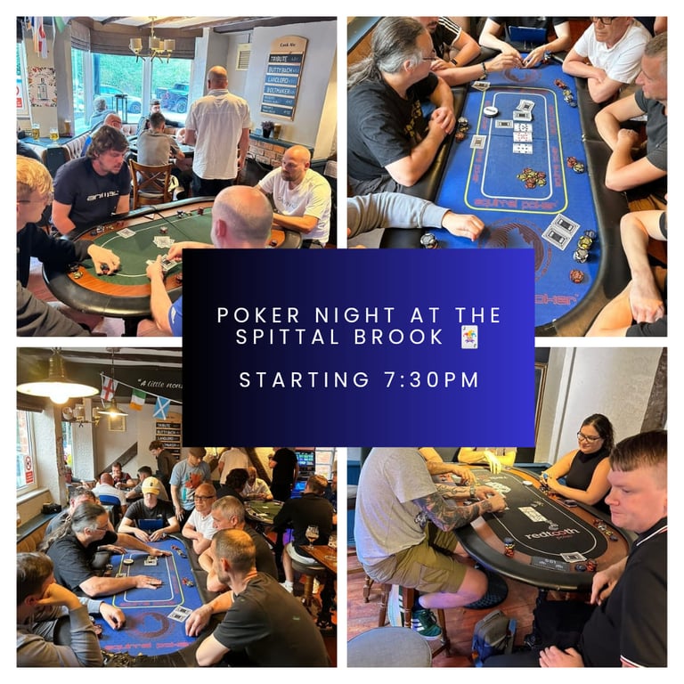 a collage of a group of people playing poker