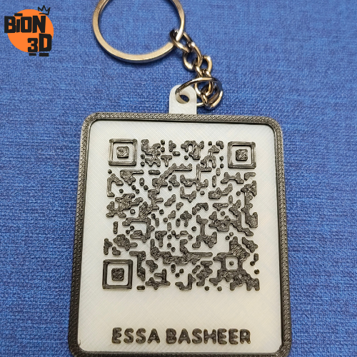Custom 3d printed qr code keychain