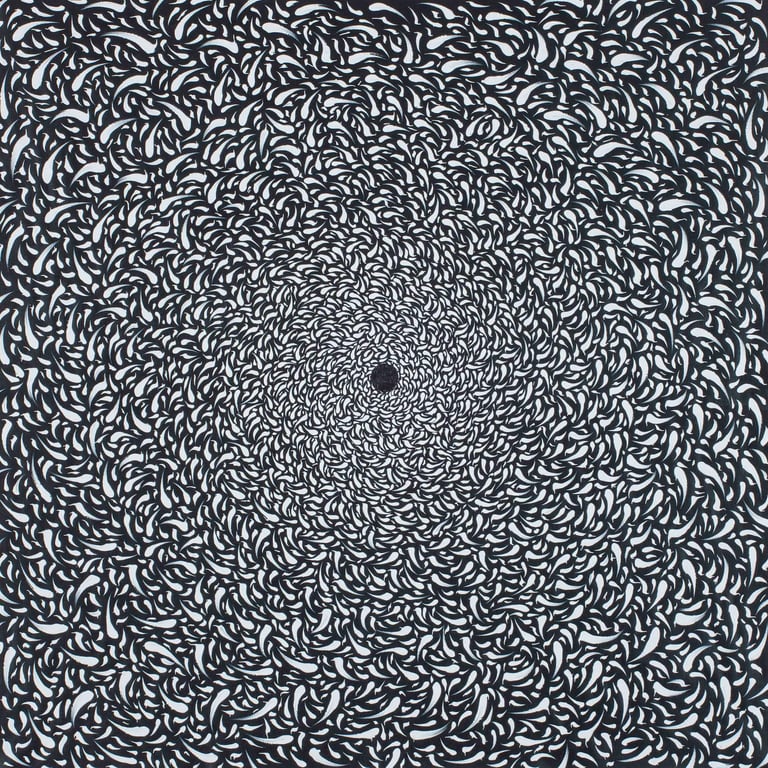 Circular mosaic pattern symbolizing the inward journey of self