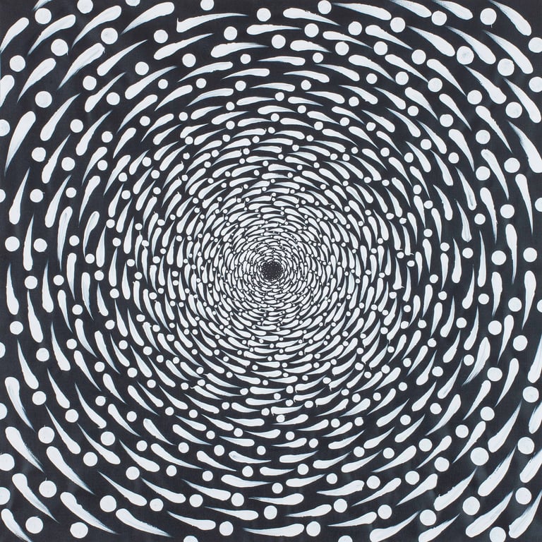 Vortex explosion in monochrome radiating spiritual energy and symmetry