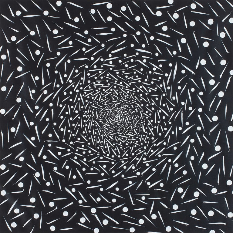 Monochrome circular motion with floral illusion expressing spiritual harmony by Adib Haddad