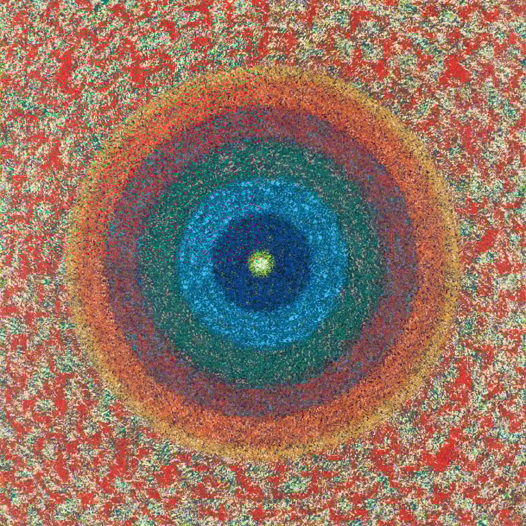 Golden eye circle layered with velvety textured vibration