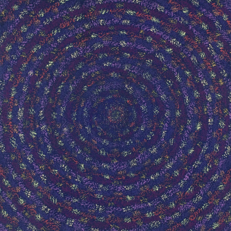 Violet geometric eye grid with divine spiritual focus