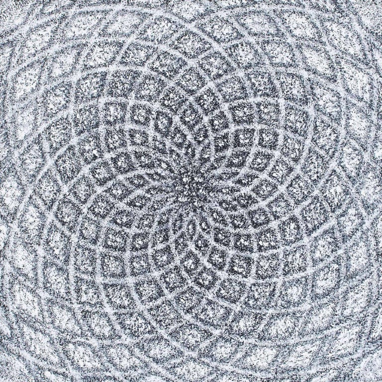 Black and white vortex spiral channeling spiritual vibration and energy