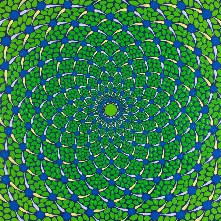 Dark green spiral symbolizing inner journey and energetic spiritual movement