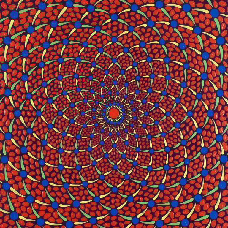 Orange spiral radiating inward with harmonic geometry and vibrant energy by Adib Haddad