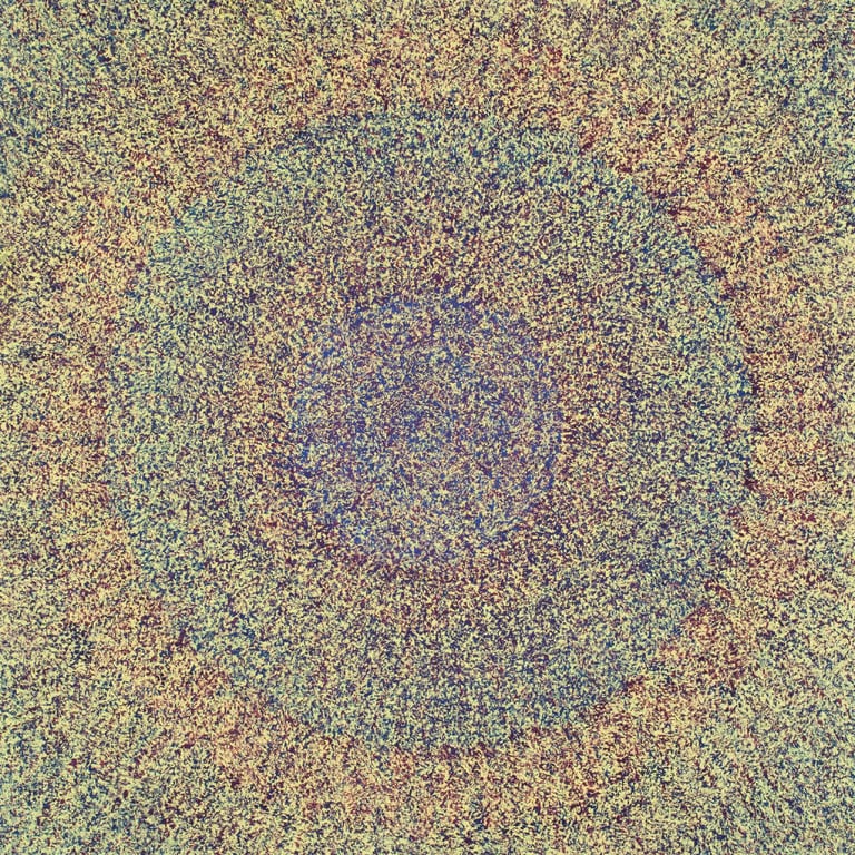 Subtle vibration echoing through concentric mosaic from Threads of Existence