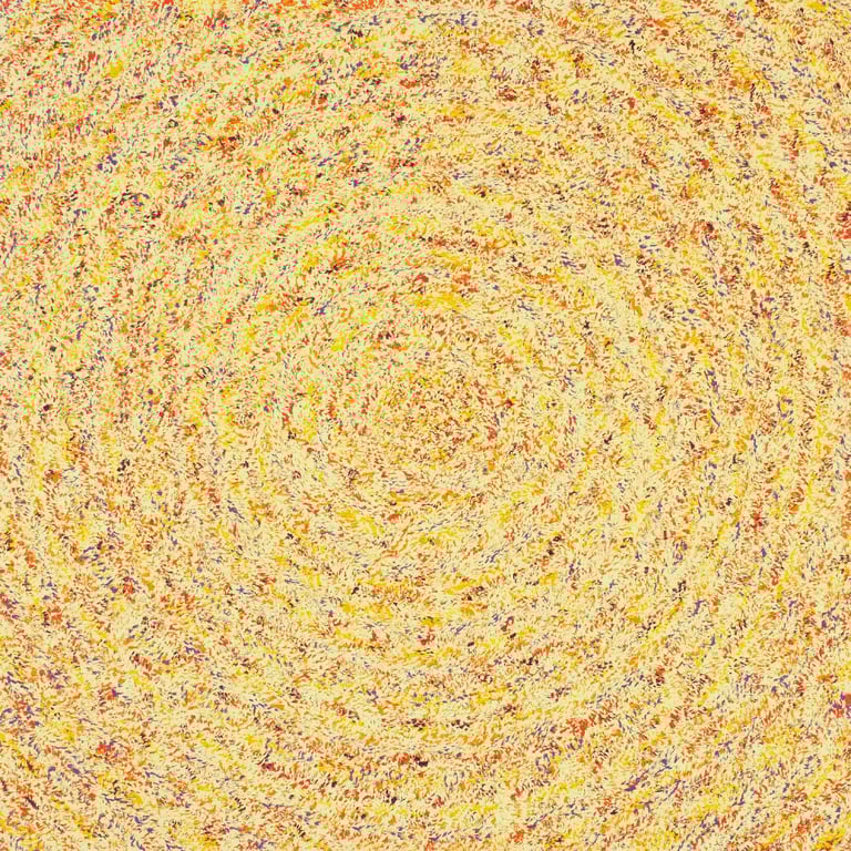 Yellow light mosaic strokes pulsing with optical sacred harmony from Threads of Existence