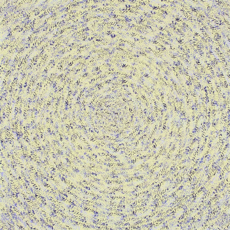 Violet-yellow acrylic in patterned layers from Threads of Existence