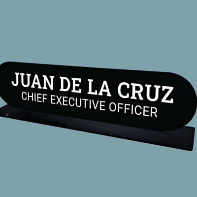 Black Desk Name Plate with Juan Dela Cruz