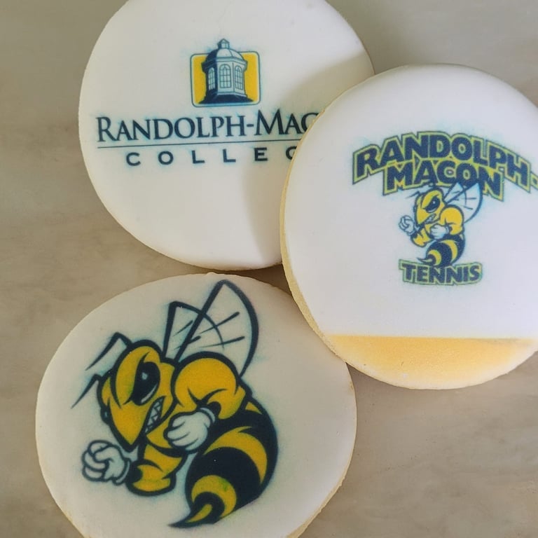 printed cookies with school mascot