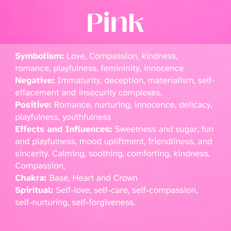 PINK Healing Attributes, symbolism, Chakras, Spiritual, Self Awareness, Enlightenment