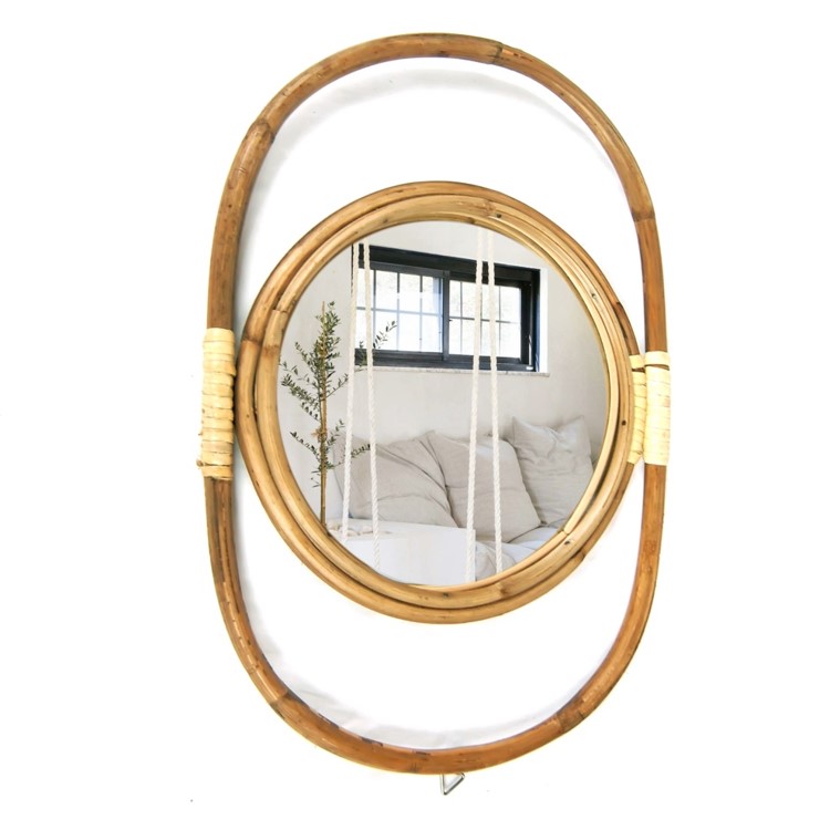 jute cane mirror