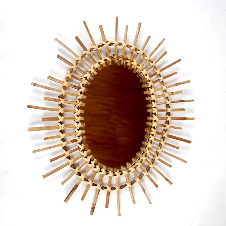 rattan cane mirror