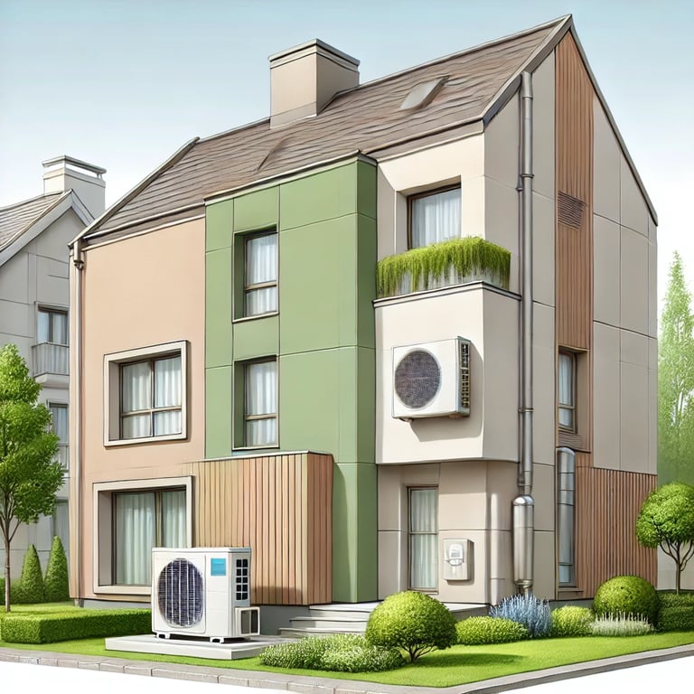 maison isolé et équipée d'une pompe a chaleur