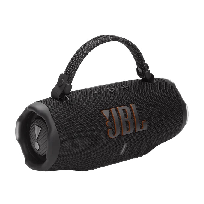 L'enceinte étanche JBL charge 6 noir avec sa sangle de transport incluse