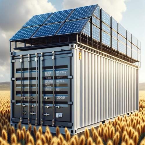 container farming and solar panels