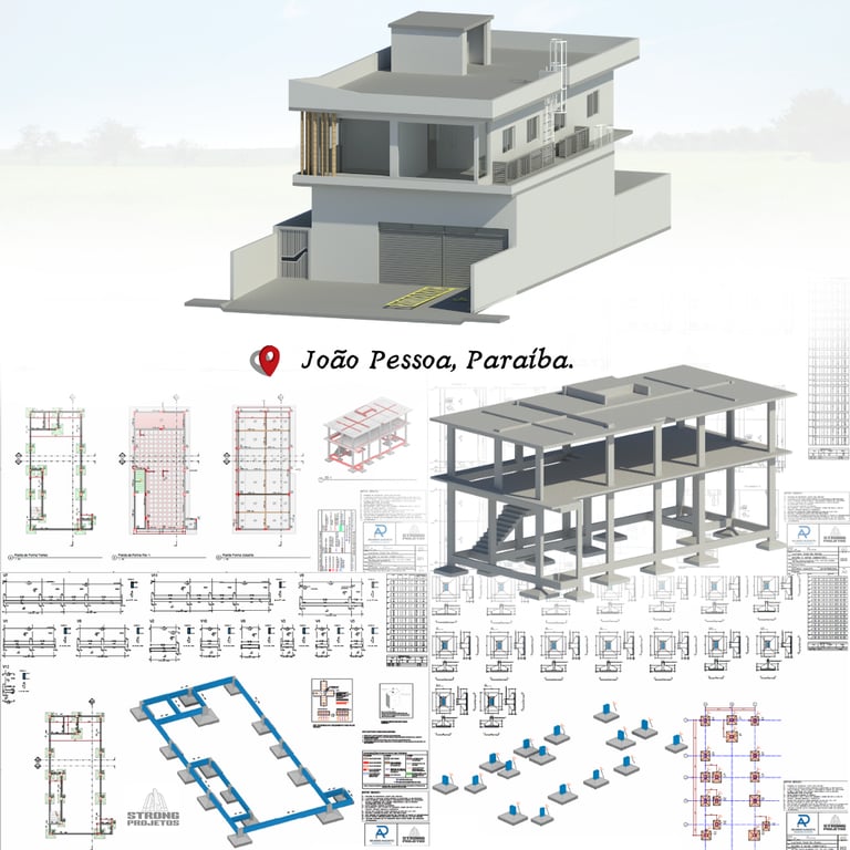 Galpão Comercial em concreto Armado e Laje Cabacinha | Laje Nervurada Strong Projetos