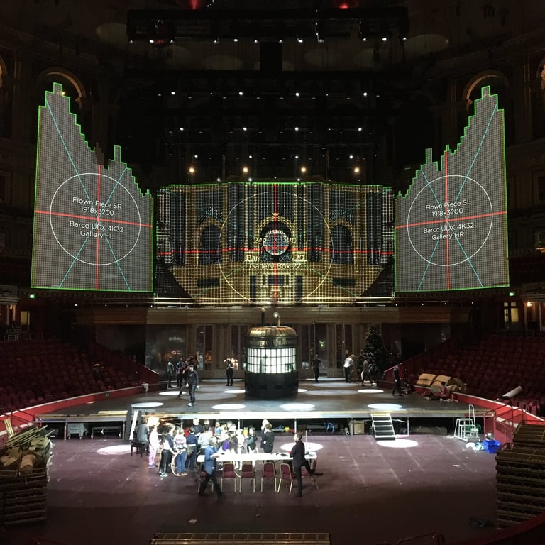Projection Alignment grids being utilised at the Royal Albert Hall for setup for a Ballet