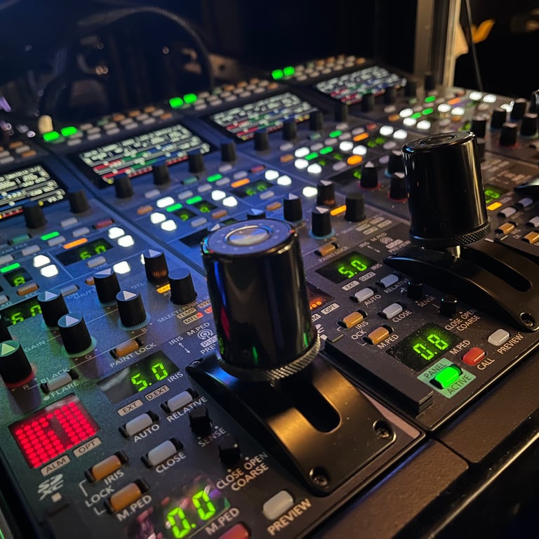 Camera CCU Control Units in use on a Broadcast