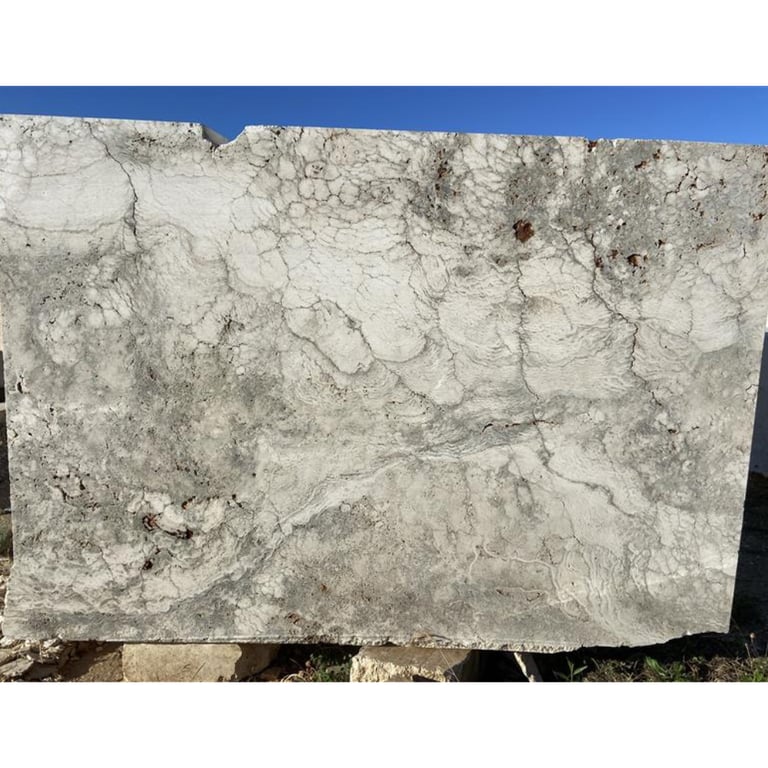 Silver Travertine Slabs
