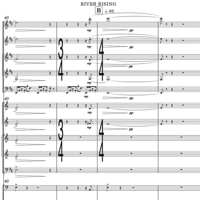 River Rising orchestral score page