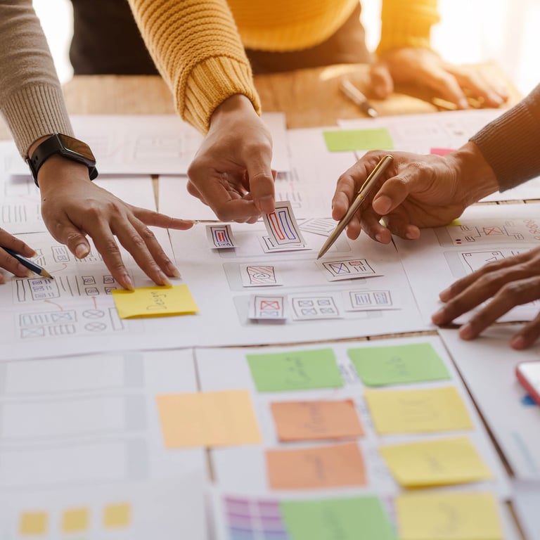 a group of people working on a project