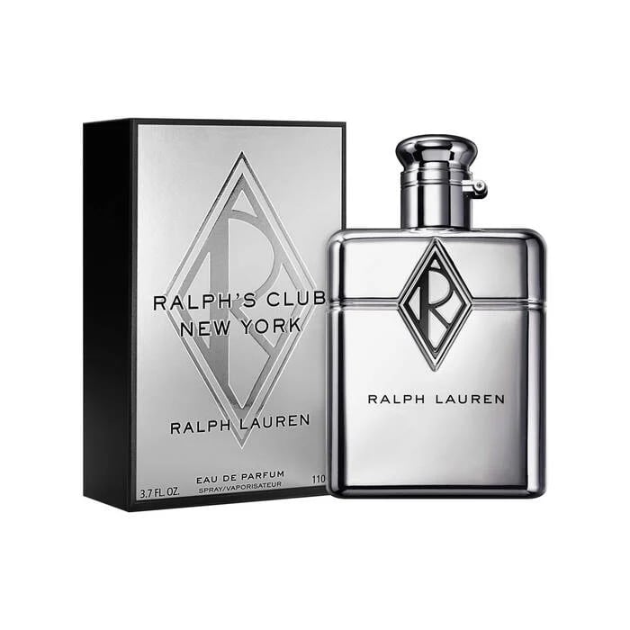 Ralph Lauren Ralph's Club New York Eau de Parfum bottle and box with silver and black branding.