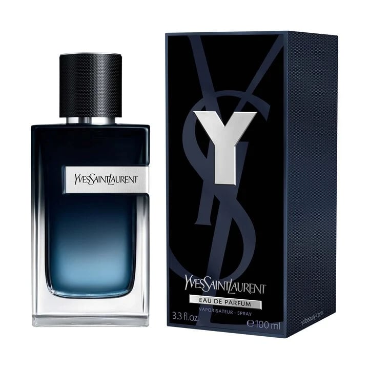 Yves Saint Laurent Y Eau de Parfum 100ml men's cologne bottle and box packaging.