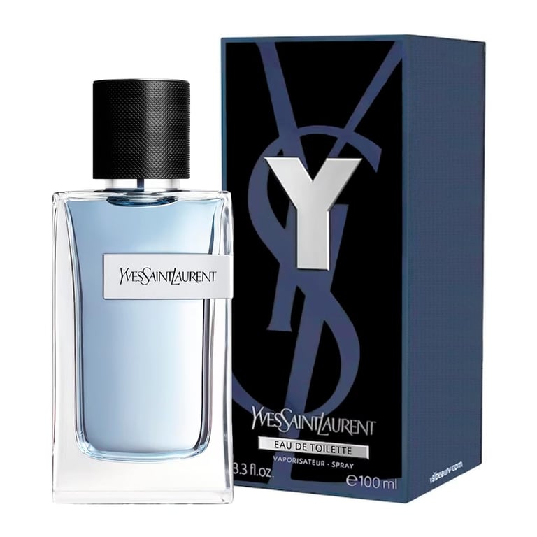 Yves Saint Laurent Y Eau de Toilette cologne bottle and packaging for men.