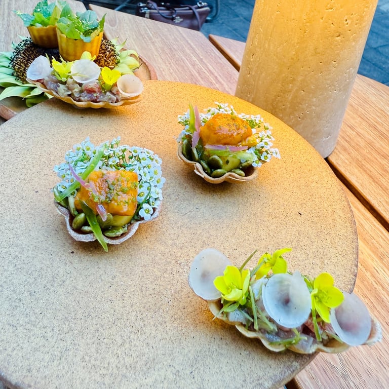 Big Eye Tuna and Wagyu Beef Tartare and Santa Barbara Sea Urchin