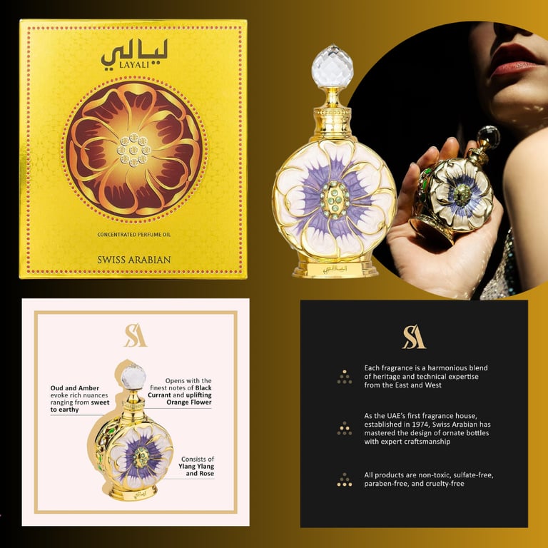 Swiss Arabian Layali - Luxury from Dubai - Long Lasting and Intense Personal Fragrance 