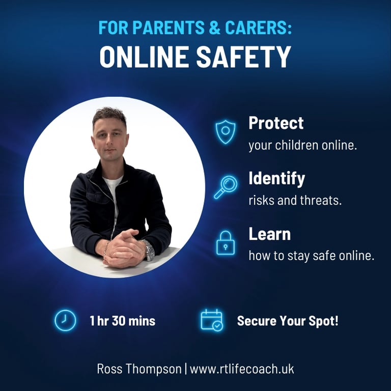 Ross Thompson delivering online safety for parents session online.