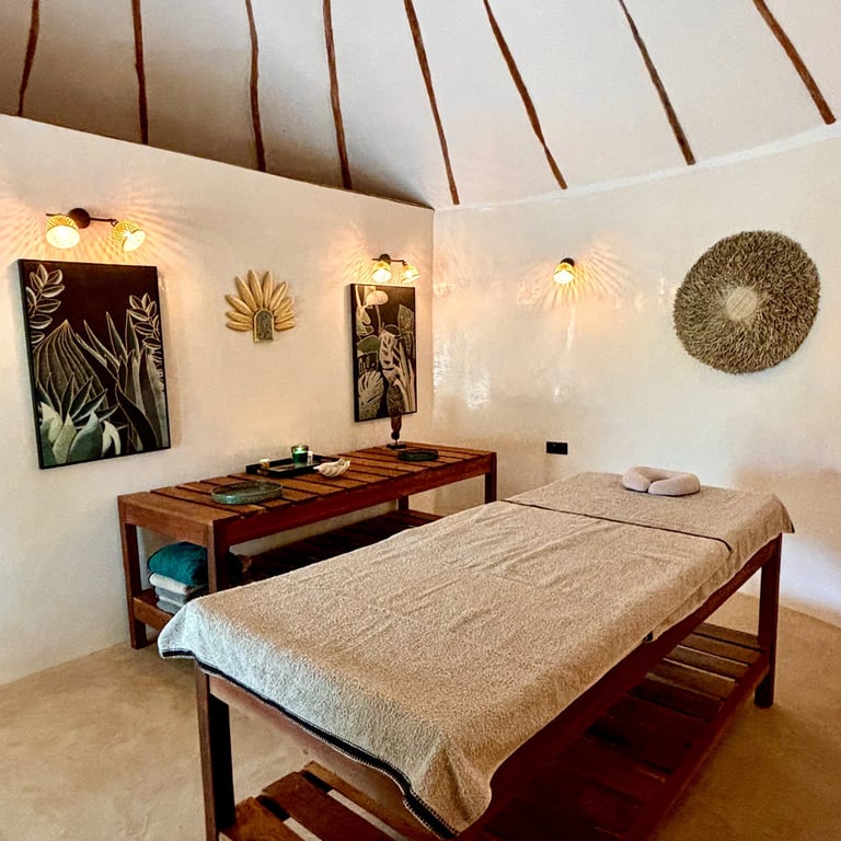 Vue du spa du boutique hôtel Maison Fimela situé au coeur du Sine Saloum