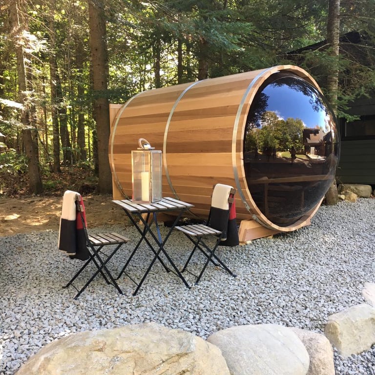 Red Cedar Barrel Panorama Sauna