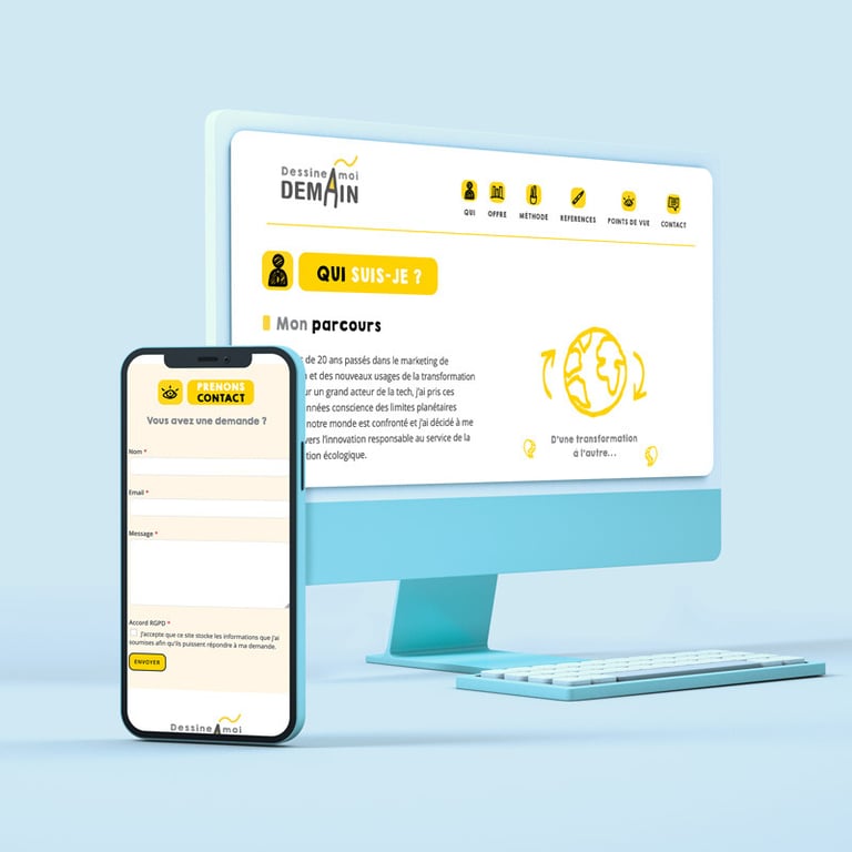 Conception de site web et logo pour entrepreneur en Essonne