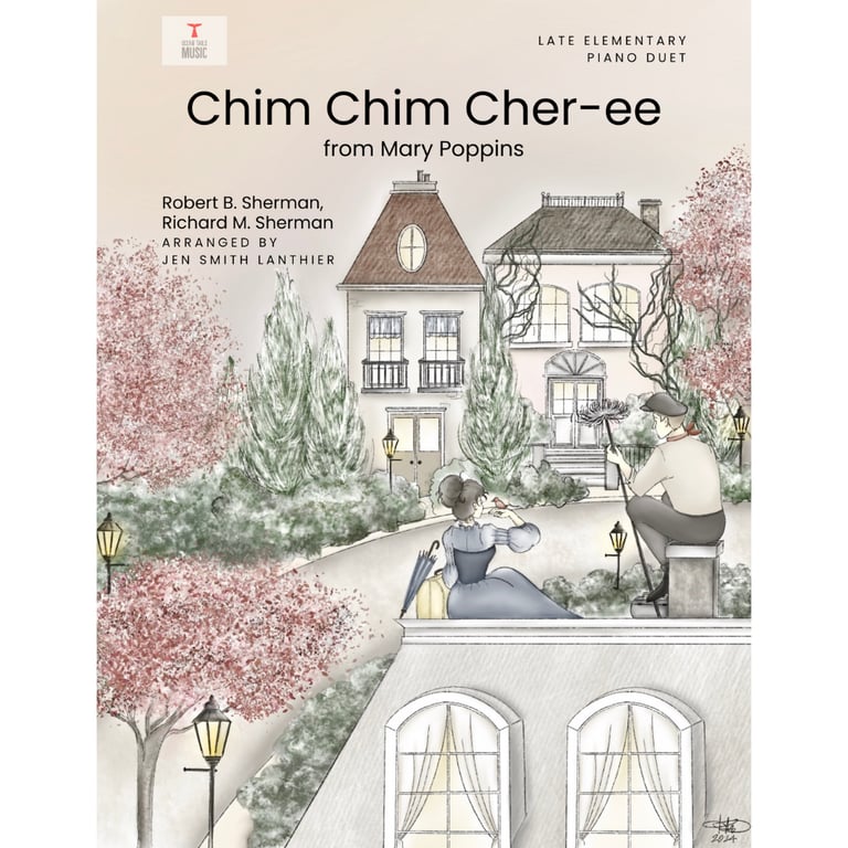 cover of Chim Chim Cher-ee from Mary Poppins piano duet by Jen Smith Lanthier
