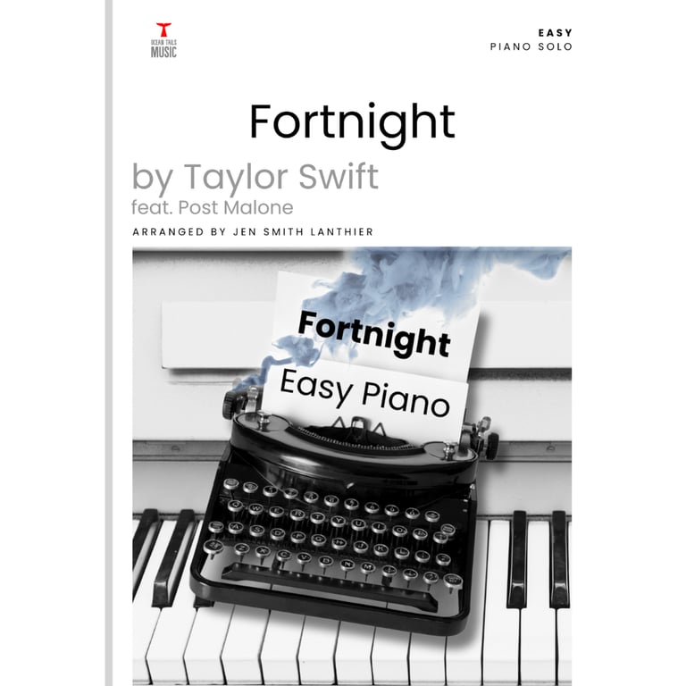 cover of Fortnight by Taylor Swift easy piano solo by Jen Smith Lanthier