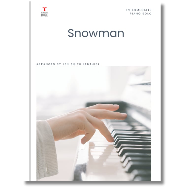 cover of Snowman by Sia intermediate pop piano solo by Jen Smith Lanthier