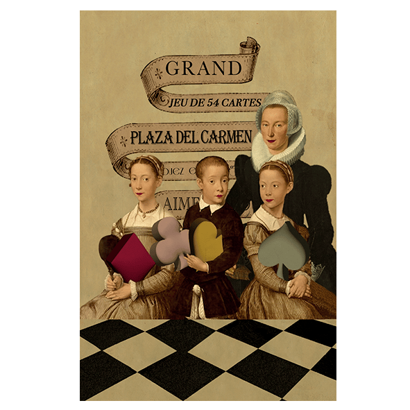 Jeu de 54 cartes. Chaque carte a une apparence distincte.
